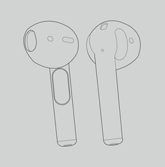 Wireless Earphones: Unleashing the Ultimate Sound Experience through Sleek and Stylish Line Art Design