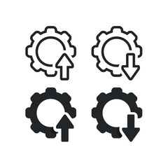Gear up. System down icon. illustration vector