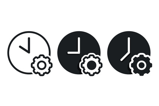 Gear time icon. Illustration vector