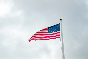 National flag of the USA waving in the wind