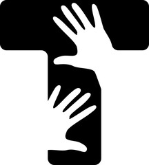 T Letter includes Hand Icon