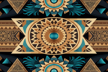 Egyptian geometry pattern old ancient background. Abstract traditional folk antique tribal ethnic graphic line. Ornate elegant luxury vintage retro style. Texture textile fabric ethnic egypt patterns