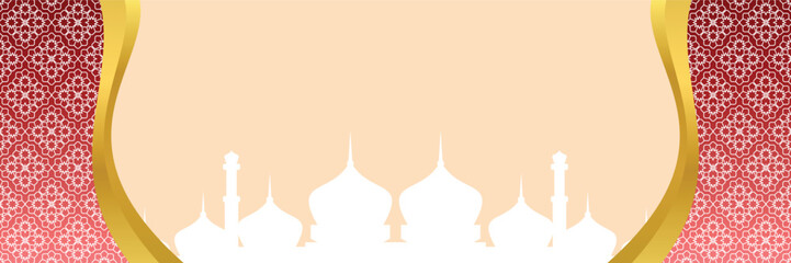 Islamic background, with mandala ornament and mosque silhouette. vector template for banners, greeting cards for Islamic holidays, eid al fitr, ramadhan, eid al adha