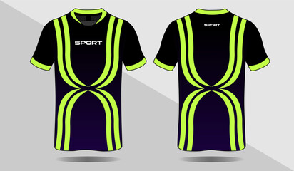 Gaming t shirt vector esport t shirt template front and back view
 uniform green