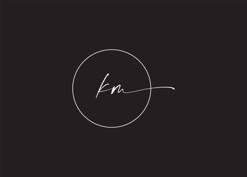 KM or MK abstract outstanding professional business logo design