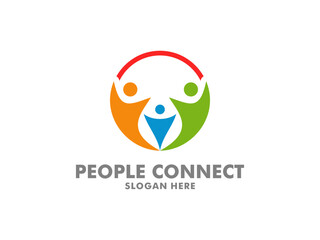 Creative people logo design template, social people logo vector