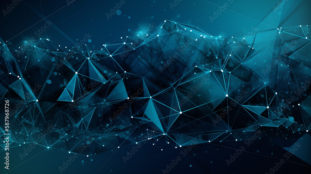 Aufkleber Big data visual information background. Technology futuristic background created with Generative AI technology