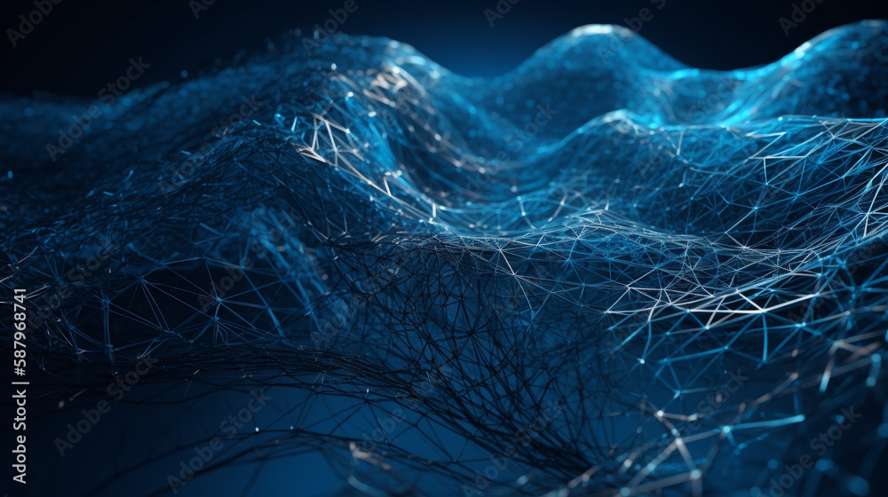 Aufkleber Big data visual information background. Technology futuristic background created with Generative AI technology