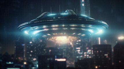 Ufo spaceship created with Generative AI technology
