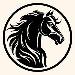 Horse vector for logo or icon,clip art, drawing Elegant minimalist style,abstract style Illustration