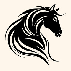 Horse vector for logo or icon,clip art, drawing Elegant minimalist style,abstract style Illustration