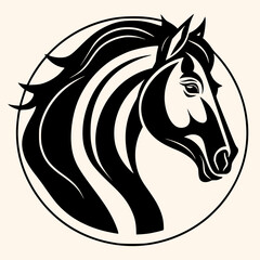 Horse vector for logo or icon,clip art, drawing Elegant minimalist style,abstract style Illustration