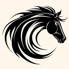 Horse vector for logo or icon,clip art, drawing Elegant minimalist style,abstract style Illustration