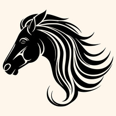 Horse vector for logo or icon,clip art, drawing Elegant minimalist style,abstract style Illustration