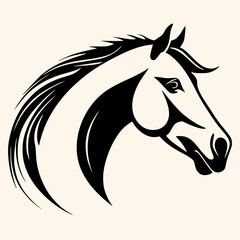 Horse vector for logo or icon,clip art, drawing Elegant minimalist style,abstract style Illustration