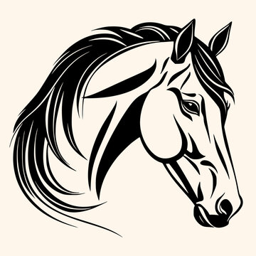 Horse vector for logo or icon,clip art, drawing Elegant minimalist style,abstract style Illustration