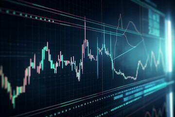 Graphs and charts showing technical analysis indicators, such as moving averages and support and resistance levels Generative AI