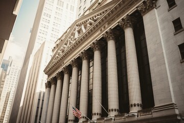 Pictures of financial institutions, such as the New York Stock Exchange or the Federal Reserve Generative AI - obrazy, fototapety, plakaty