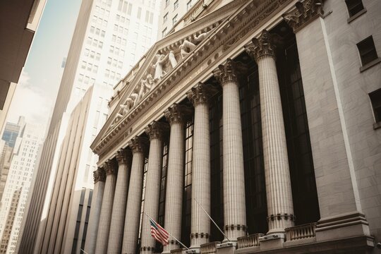 Pictures of financial institutions, such as the New York Stock Exchange or the Federal Reserve Generative AI