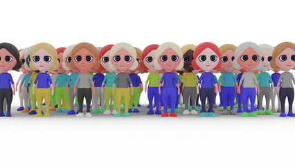 group of 3d people