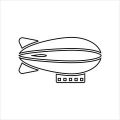 Airship Icon, Blimp, Dirigible Balloon Aircraft, Aerostat