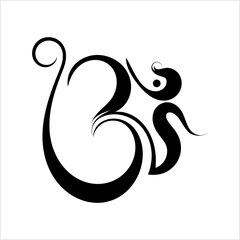 Aum (Om) The Holy Motif Calligraphic Style M_2103002
