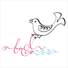 Bird Hand Drawn Pen Ink Style M_2010002