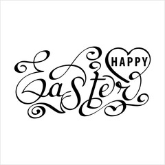 Easter Hand Drawn Pen Ink Style, Easter Word Handwritten