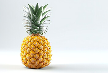 pineapple on white background,ai generated