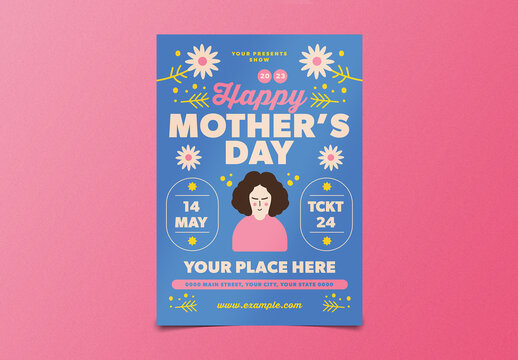 Blue Mother's Day Flyer Layout