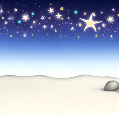 Obraz premium night sky and stars - Starry sky on the beach landscape - Calm beach background for design - landscape for design - Generative AI