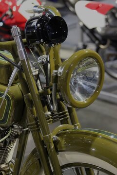 vintage motorcycle closeup 