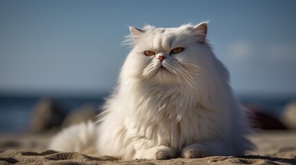 Fototapeta premium AI Capture the timeless elegance and beauty of our feline friends with stunning portraits of a handsome cat, showcasing their grace, charm, and distinctive personalitie