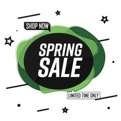 Spring Sale, discount poster design template, store offer banner. Season shopping, promotion banner, vector illustration.