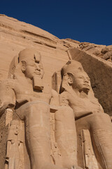 templo estatuas egito antigo arte luxor edfu hieroglifos egipcio mumia - obrazy, fototapety, plakaty