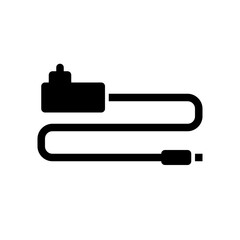 DC adapter GSM module icon in glyph style on white background