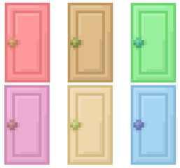 Pixel illustration of simple doors