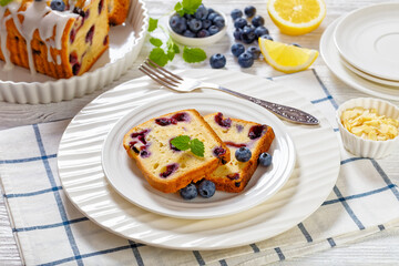 Lemon Blueberry Bread with Lemon Glaze, top view