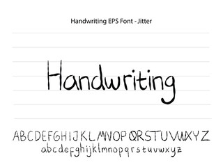 Alphabet Handwriting Font Typeface text script Ink brush set manual - Regular Jitter