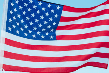 Fototapeta premium American Flag Wave Close Up for Memorial Day or 4th of July