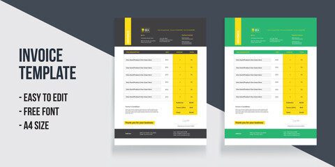 Invoice Template Yellow Invoice Layout Green Invoice Layout