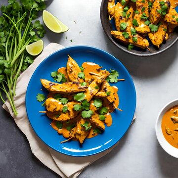 Thai Chicken Satay, generative art by A.I.