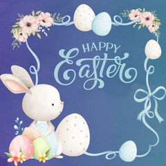 This design can be used as a digital Easter greeting cards or Easter banner. A great way to send well wishes to loved ones and celebrate the holiday season.