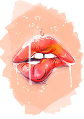 orgasm on female lips