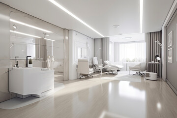 Modern medical clinic. 3D rendering