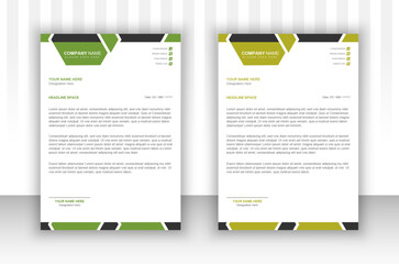 Abstract business letterhead template design. Unique shapes and attractive color variations.