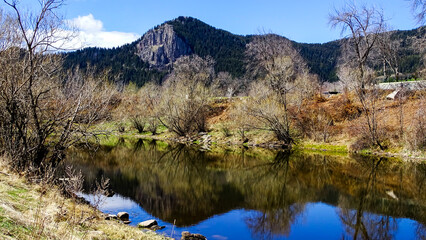 A landscape photo of a beautiful mountain lake near Smolyan, Bulgaria.