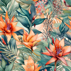 a tropical floral seamless pattern whimsical inspiration