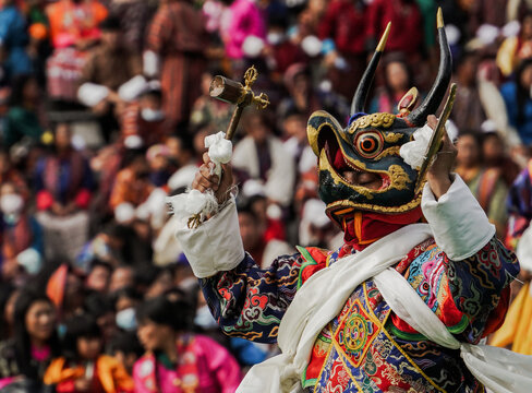 Masked dance in Thimphu, Bhutan