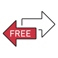 Free web button sign, promotion design label icon, gratis business vector illustration